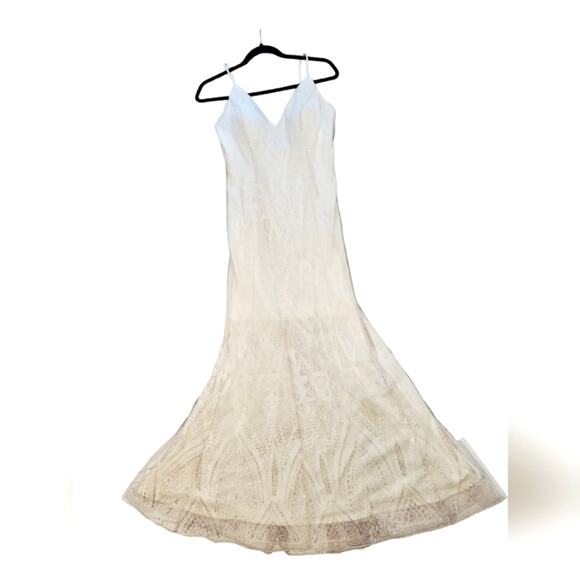 EUC Jump Apparel White Sparkling Silver Dress Size 5/6 - Picture 6 of 8